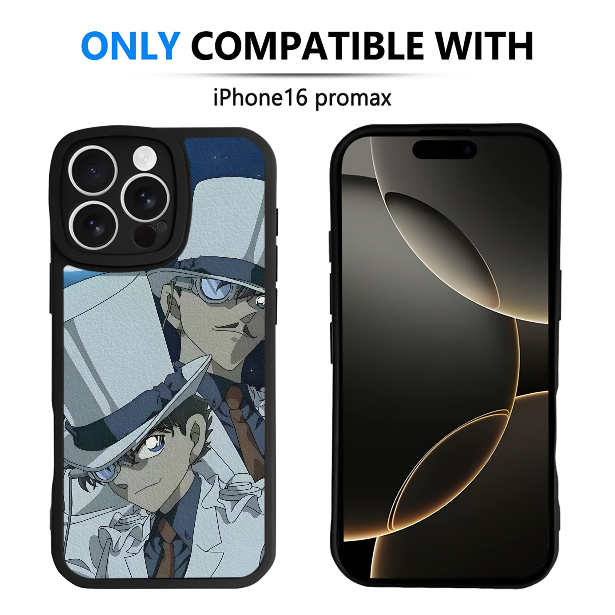 （画像用） 名探偵コナン Detective Conan 【iPhone 16シリーズ対応】シリコンスマホケース（レザー調） 材質：シリコン